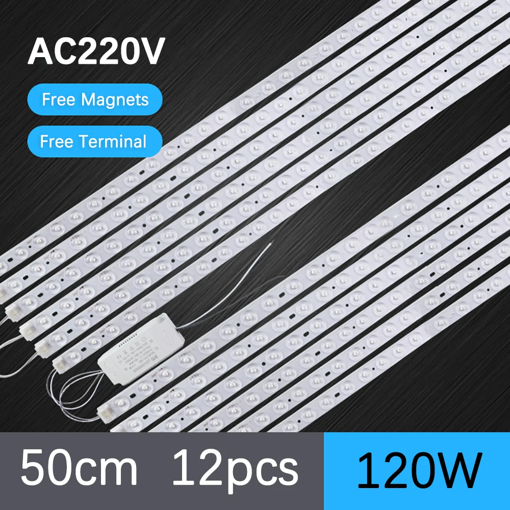 thumbnail image 1 of Módulo de luz LED de 220 V, alto brillo, 40 cm, 50 cm, para sala de estar, dormitorio, luz de techo, módulo de tira LED de repuesto magnético, 1 of 5