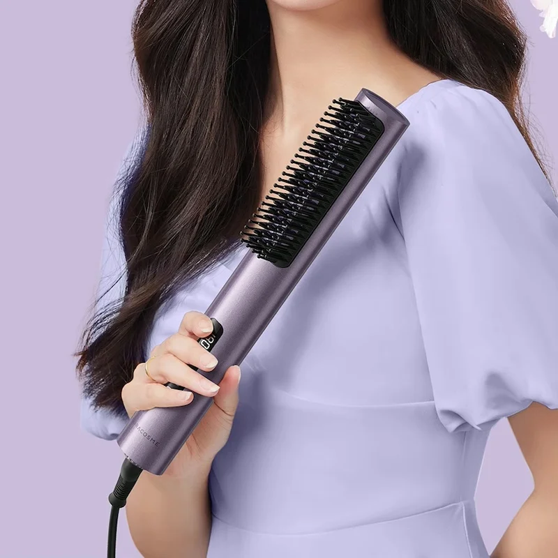 Travel hair straightener Smart Ionic hair brush Dryer and Straight curly 2 in 1 Electric hot air brush Anion straightening