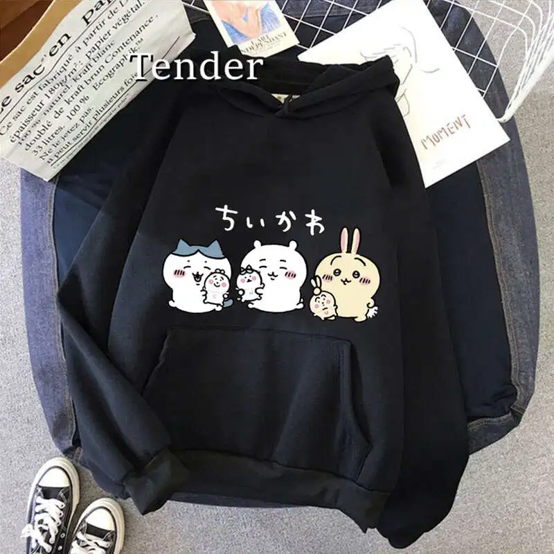 

Kawaii Chiikawa Hoodie Cute Cartoon Print Sweatshirt Fashion Pullover Oversized Hoodies Aesthetic Autumn Winter Long Sleeve
