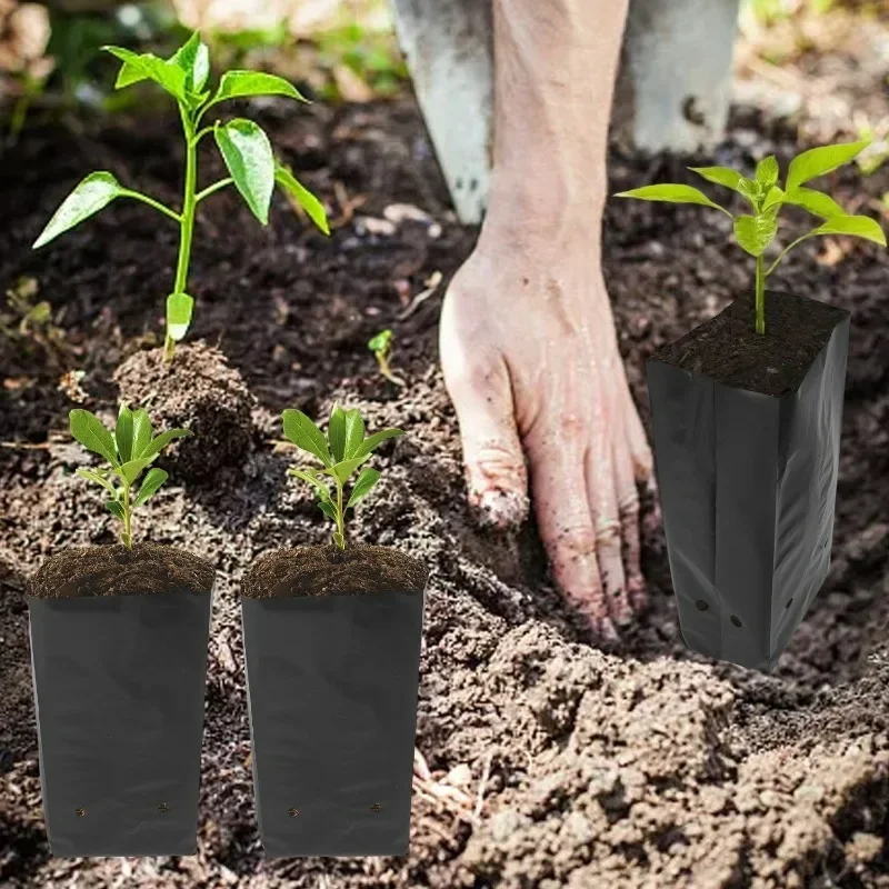 JERIA 100-Pack 0.5 Gallon Plant Nursery Pots, Plastic Pots for Flower Seedling, Flower Plant Container
