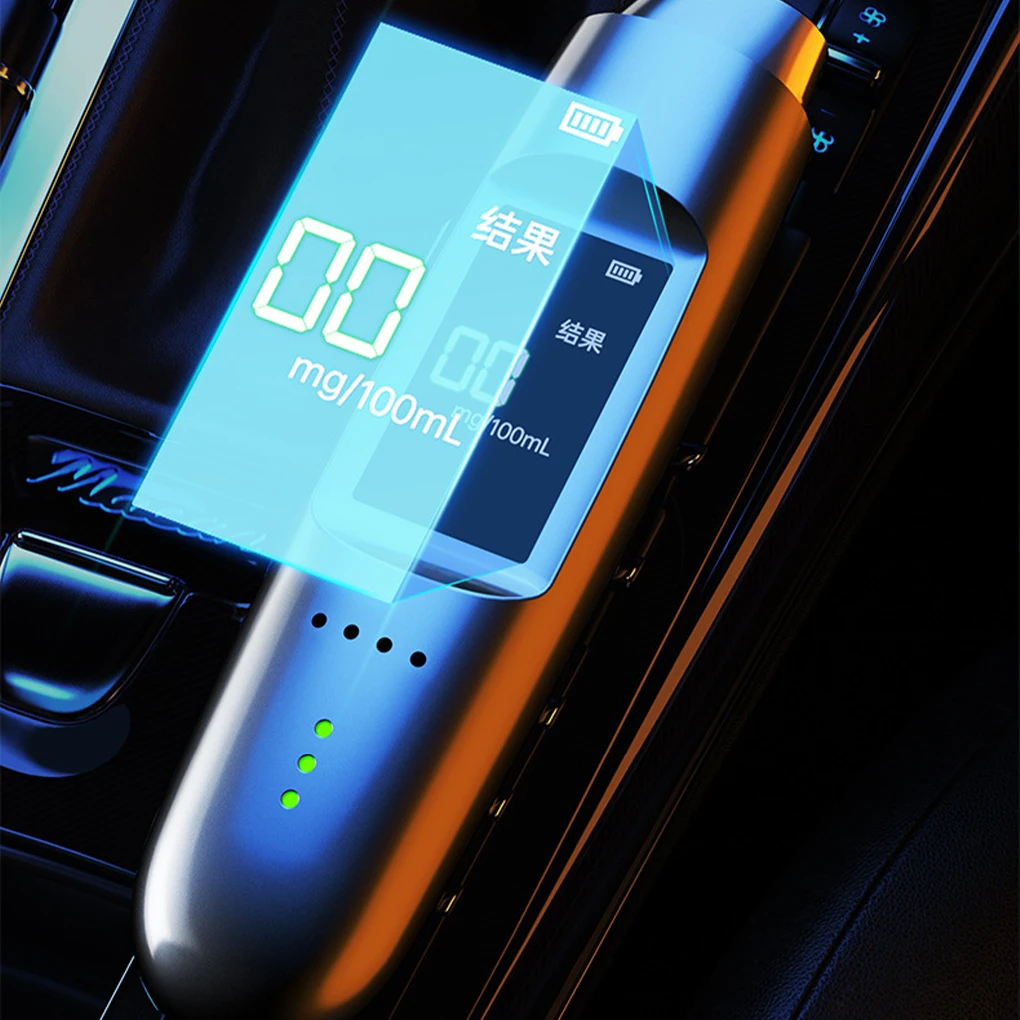 Portable Breathalyzer Precision Alcohol Test Non-Contact Alcohol Tester with Digital LCD Display Type-C Charging For Party Drunk