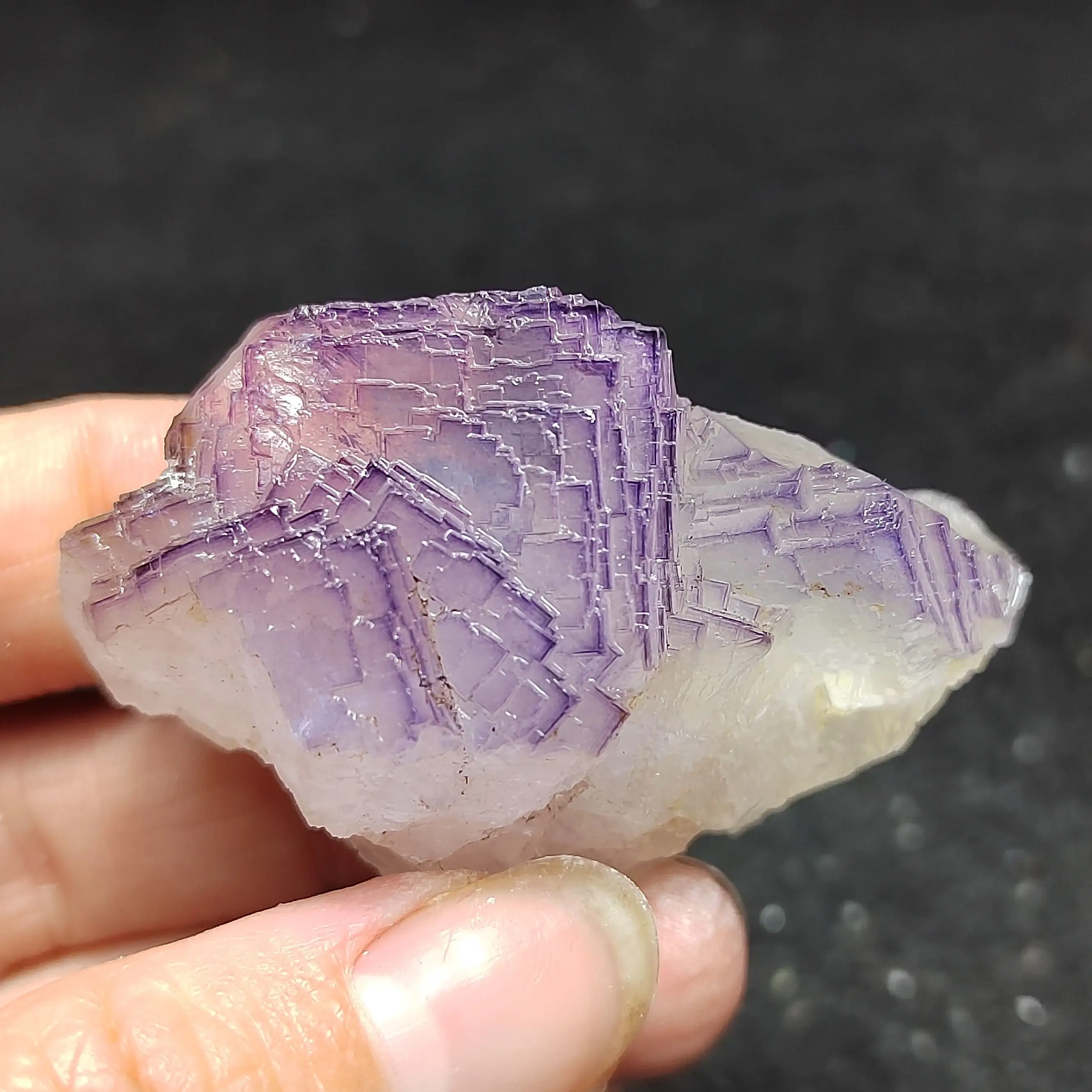 

47.2g100% natural purple ladder window fluorite mineral specimen healing original stone home decoration CRYSTAL QUARTZ GEM