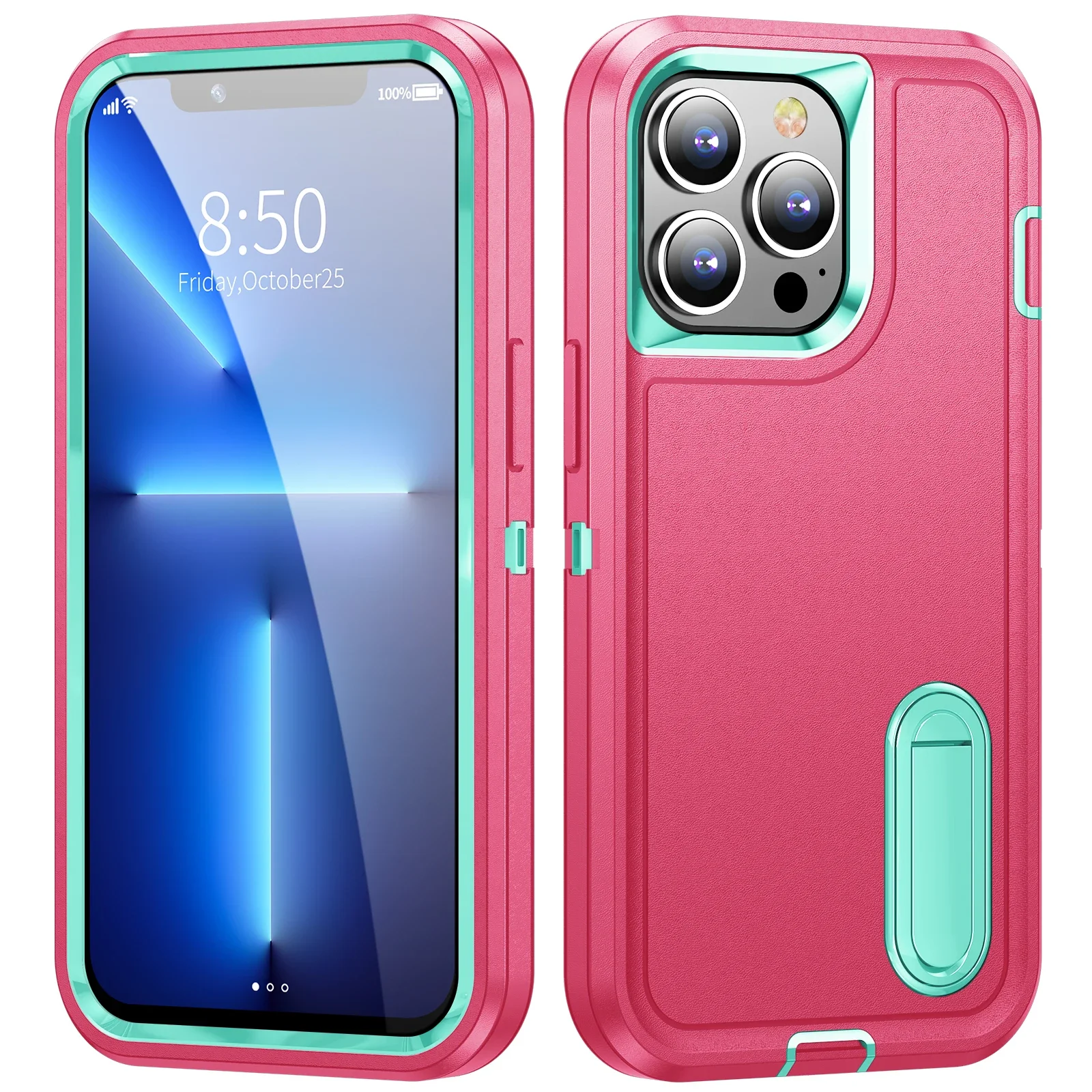 Coque hybride robuste pour iPhone 16 15 14 13 12 11 XR XS Pro Max 7 8 Plus 3 en 1 Otter Case Box Coque de protection complète rigide_voghion.com