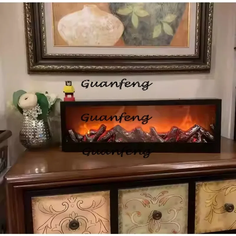 Simulated Fireplaces Home Living Room TV Cabinet Fireplace Flame Lamp Fake Firewood Flame Desktop Decoration Ambient Light