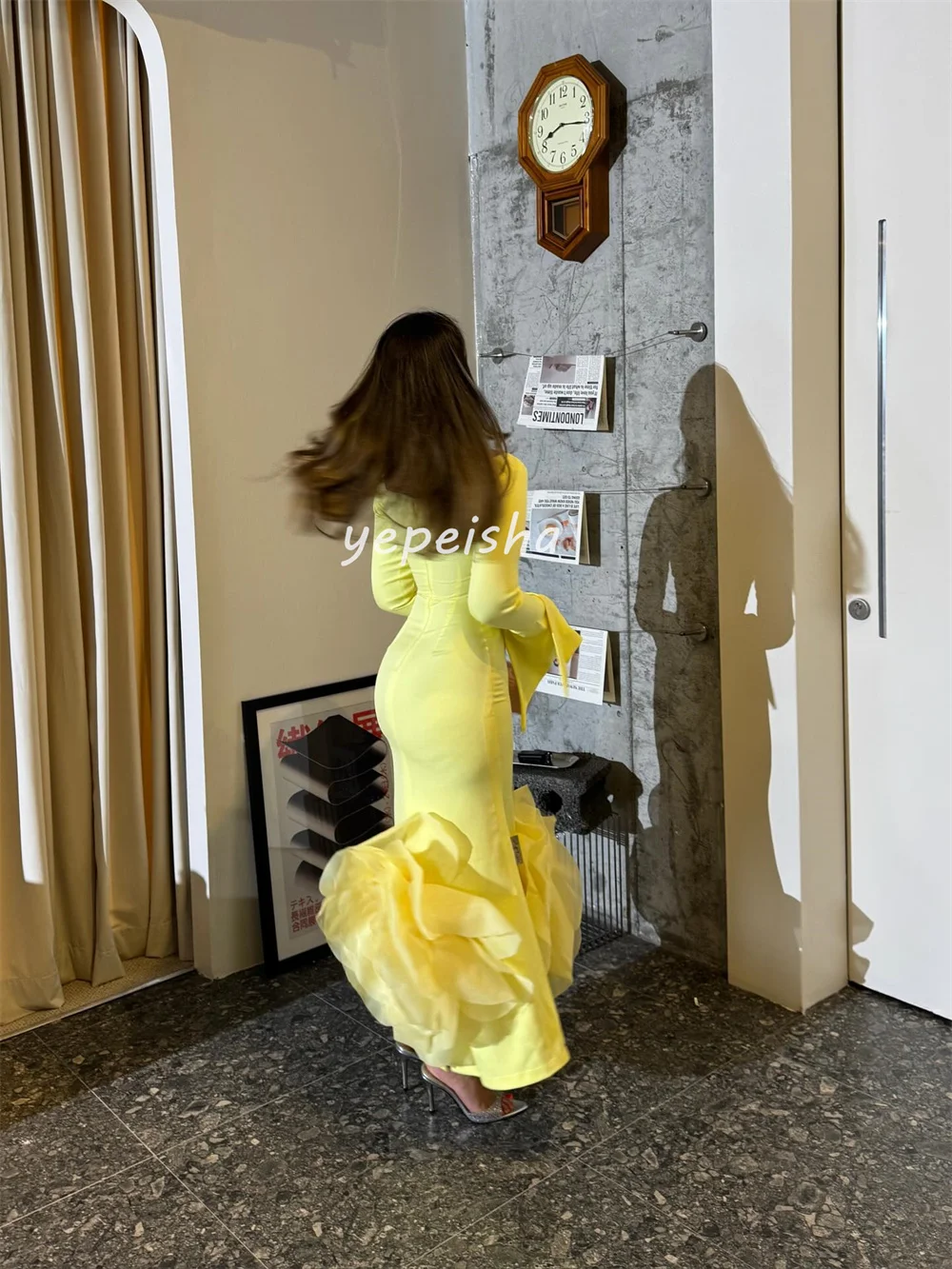 Customized Modern Style Jersey Handmade Flower Straight Off-the-shoulder Long Dresses Bespoke Occasion Dresses Exquisite Fashion S102b9ab85e514771a6f609bcd022a904o