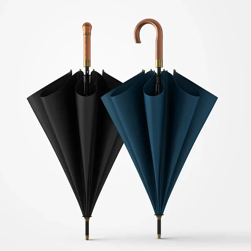 OLYCAT Wooden Long Umbrella Men Business Vintage Big Golf Umbrellas Wind Resistant Simple Outdoor Travel Umbrella Rain Women wind resistant umbrella,windproof umbrella