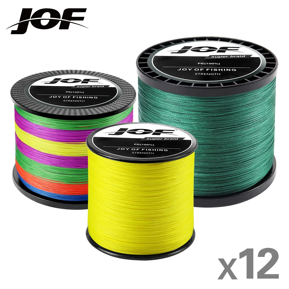 JOF 12 Strands 1000M 500M 300M PE Braided Fishing Line tresse peche  Saltwater Fishing Weave Multifilament 12 Threads - AliExpress