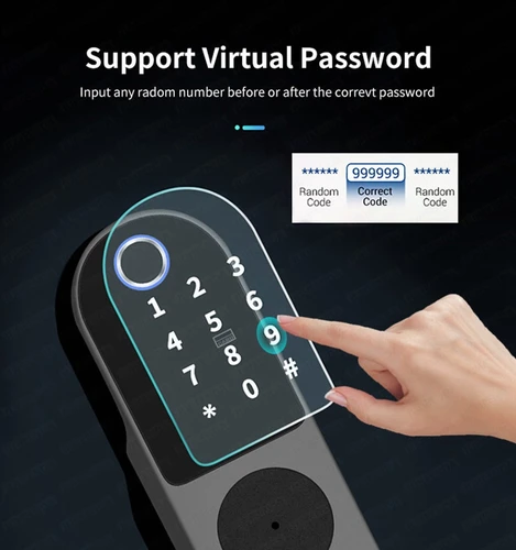 보안 홈 게이트 도어 키 입력 RFID 카드 코드 비밀번호, 투야 와이파이 TTlock 스마트 도어락, 디지털 양면 지문 잠금 장치 3