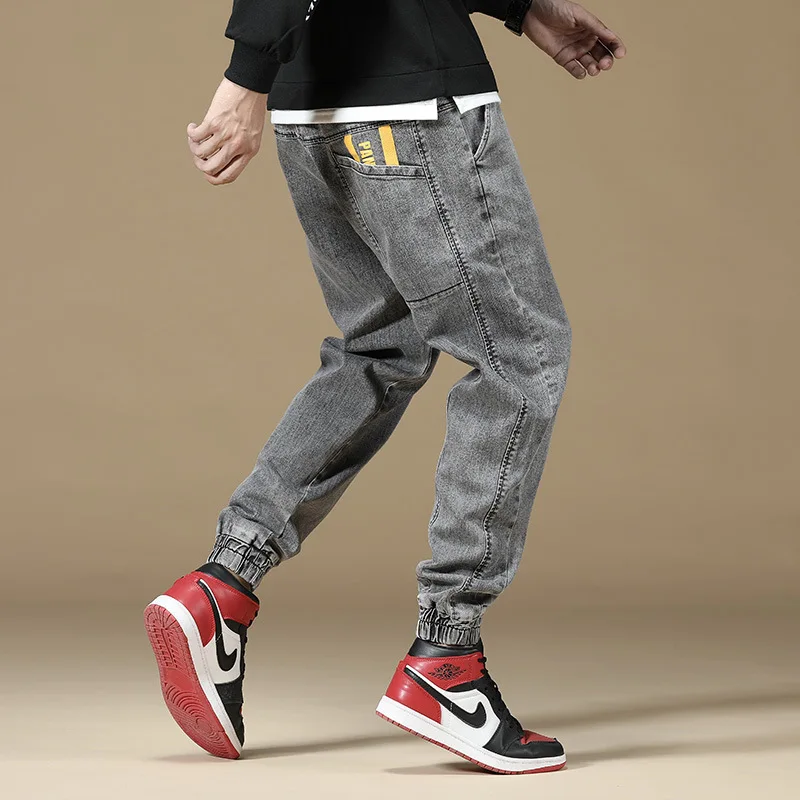 

High Quality Autumn New Korean Men Jeans Stretch Harem Pants Large Size Loose Tide Jeans