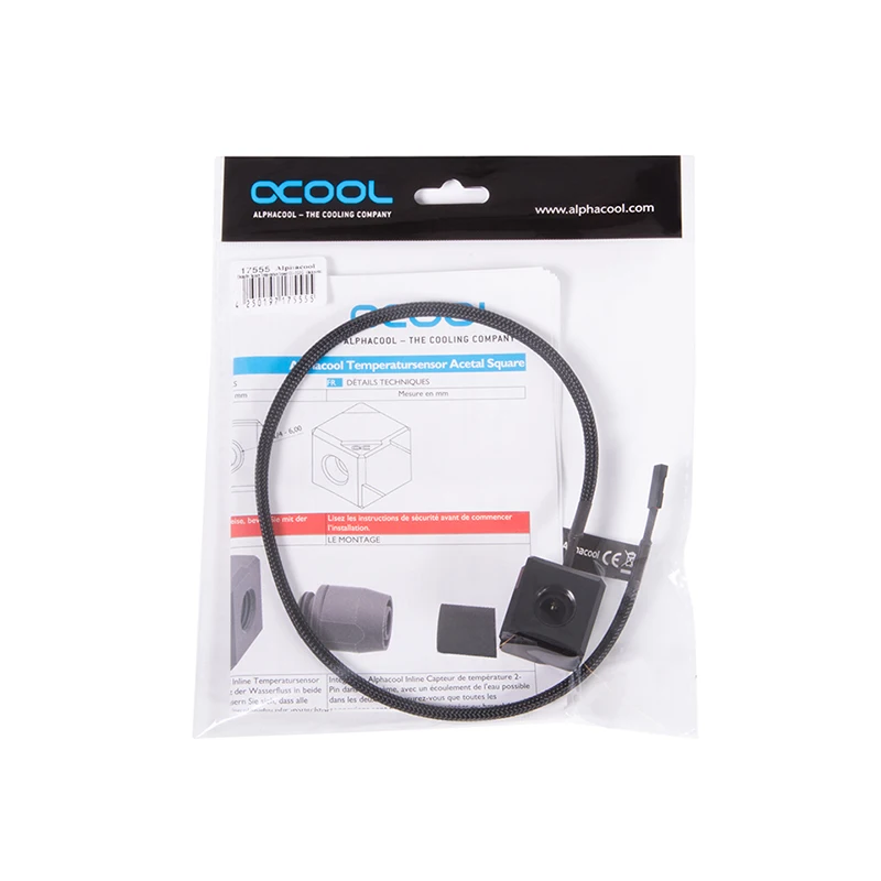 Acetal Quadrado do Sensor de Temperatura da Água de Alphacool Cubo Simples Dado Forma Acessório Feito sob Encomenda do Circuito de Refrigeração da Água 2pin - Imagem 2