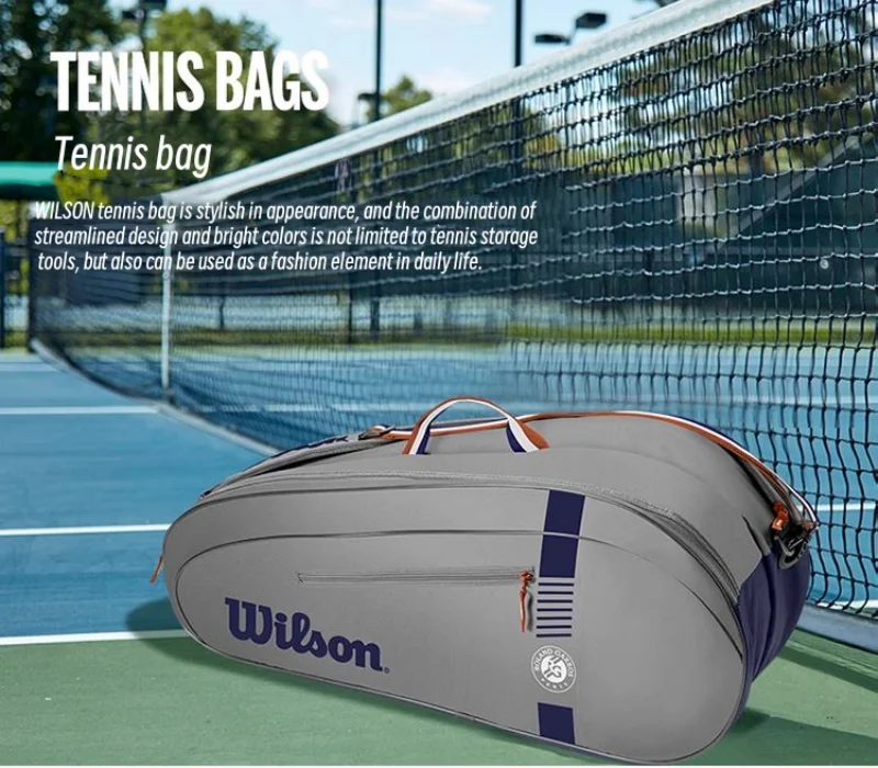 Wilson French Open Team Tennis Racket Bag Roland Garros 3/6-Pack Multi-functional Large-Capacity Racket Bags Court Tournament 2