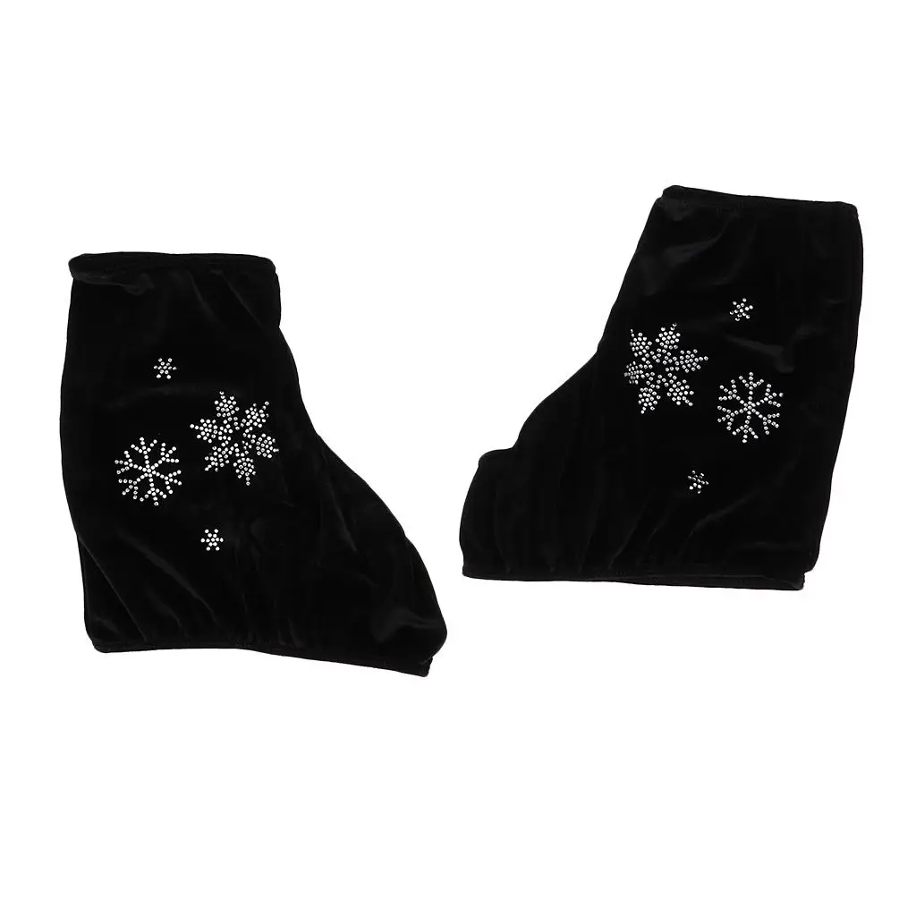 2 Pack Ice Skate Boot Covers - Roller Skating Wear Accessories - Performance Velvet , Black-S, as described