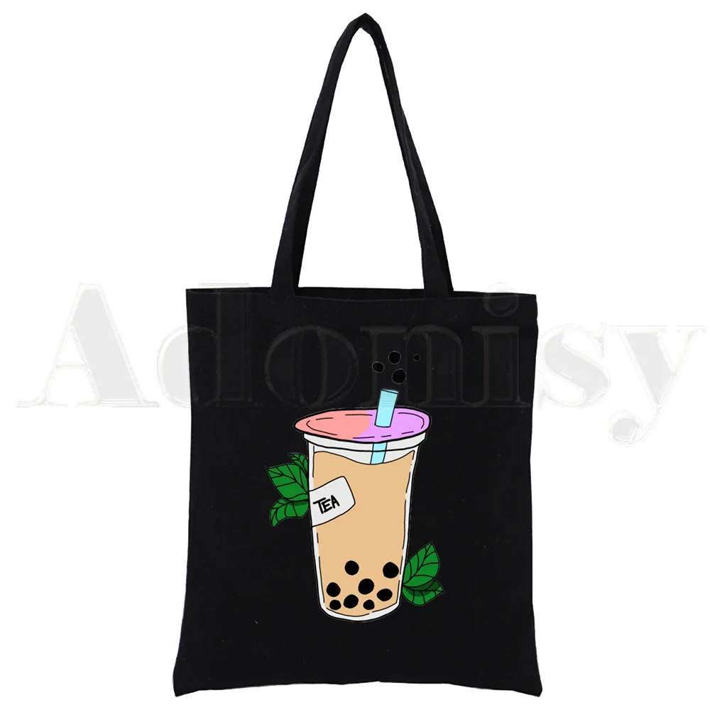 Milk Tea Bubble Tea Cute Canvas Tote Bag –