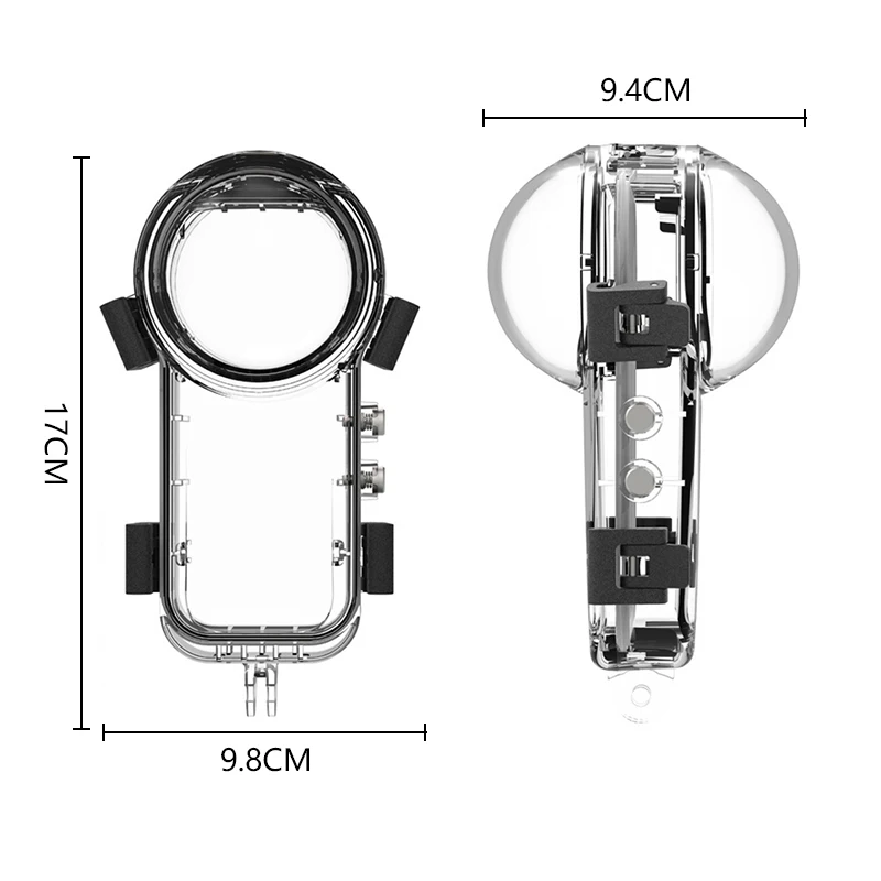 Tauchgehäuse, wasserdichtes Gehäuse, Unterwasserschutz, Tauchbox, Schale für Insta360 X5 Kamerazubehör – Detail 2