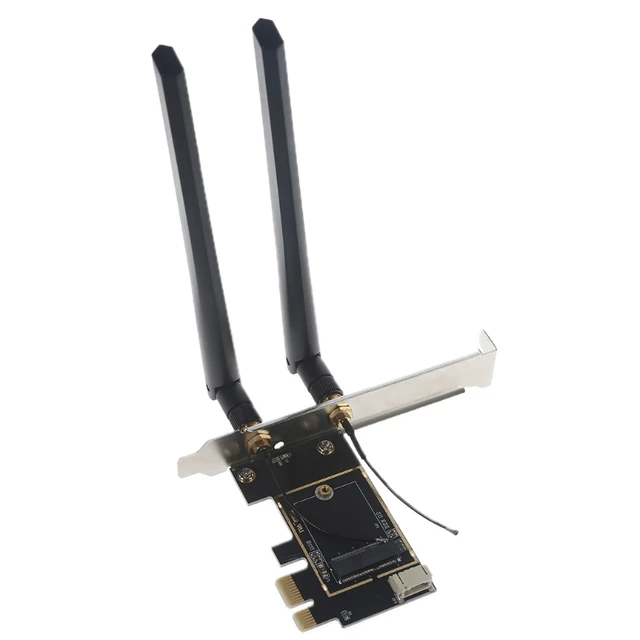 Wireless Wifi network card Mini PCIE full / half size to PCI-E 1X 4X  desktop adapter 2 antennas computer - AliExpress