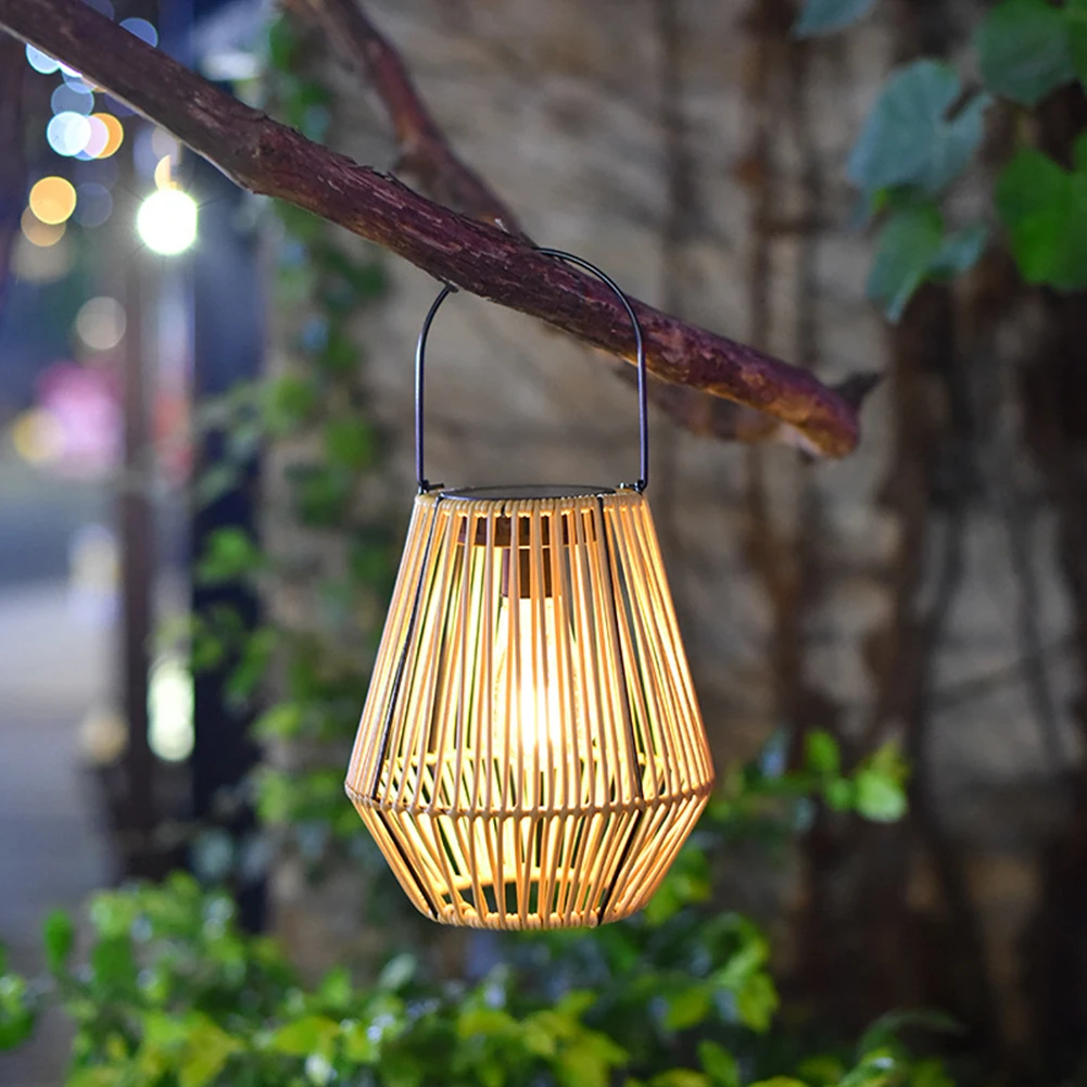 Description Picture 5 of itemSolar Hanging Lantern Light Outside Big Rattan Solar Light Outdoor Solar Lantern IP65 Waterproof for Garden Patio Courtyard Lawn
