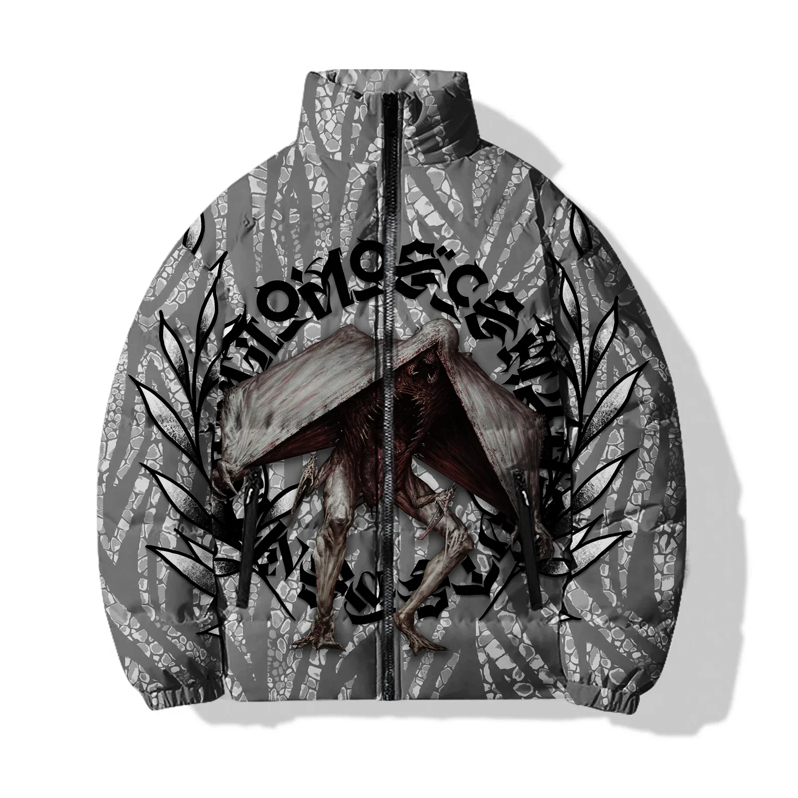 thumbnail image 1 of Abrigo de hombre Ropa de invierno para hombre Capa Serie Skull Man Chaqueta de algodón estampada Chaqueta de estilo holgado de moda Chaquetas Abrigos, 1 of 5