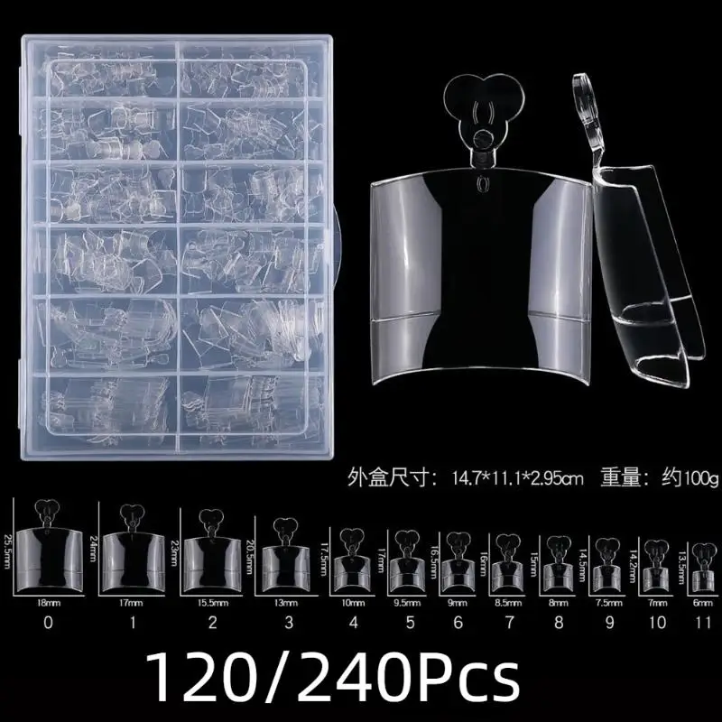 120/240개 가짜 발톱 팁 투명 하프 커버 발톱 페디큐어용 사각형 프레스온 발톱 여성용 네일 살롱 DIY