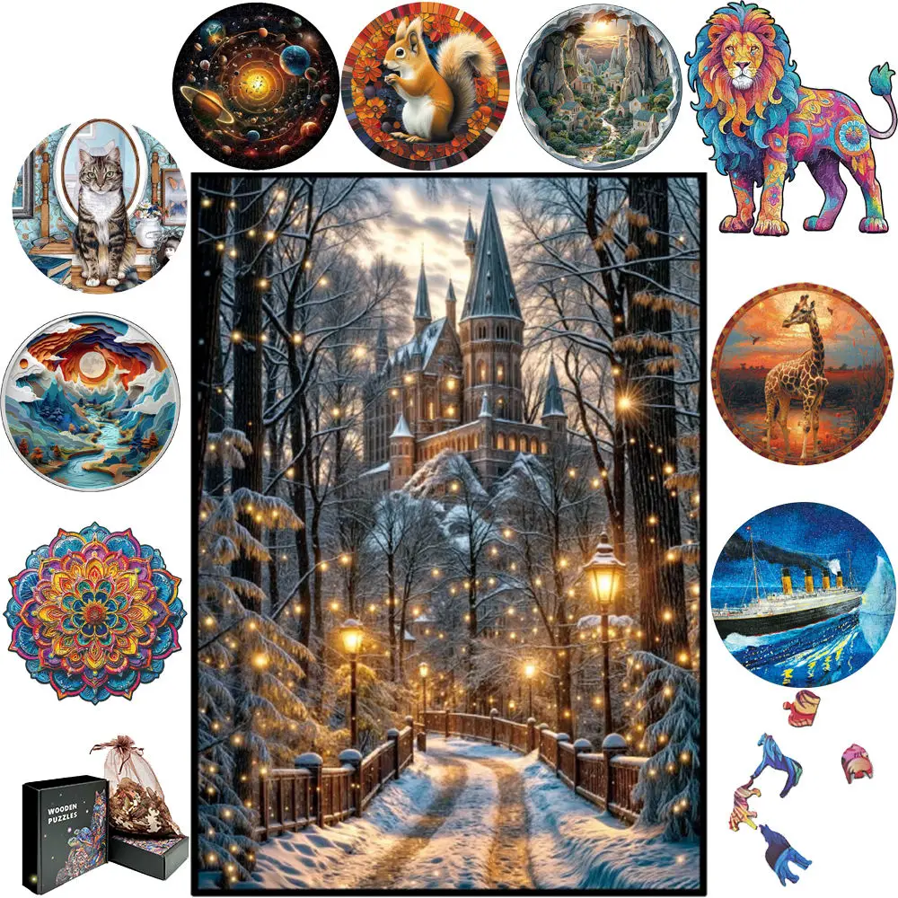 Handmade Wooden animal Jigsaw Puzzle Artistic Home Decoration after Assembly Fine-Cut Pieces 150 Pieces Difficulty Level jigsaw puzzles wooden jigsaw puzzles