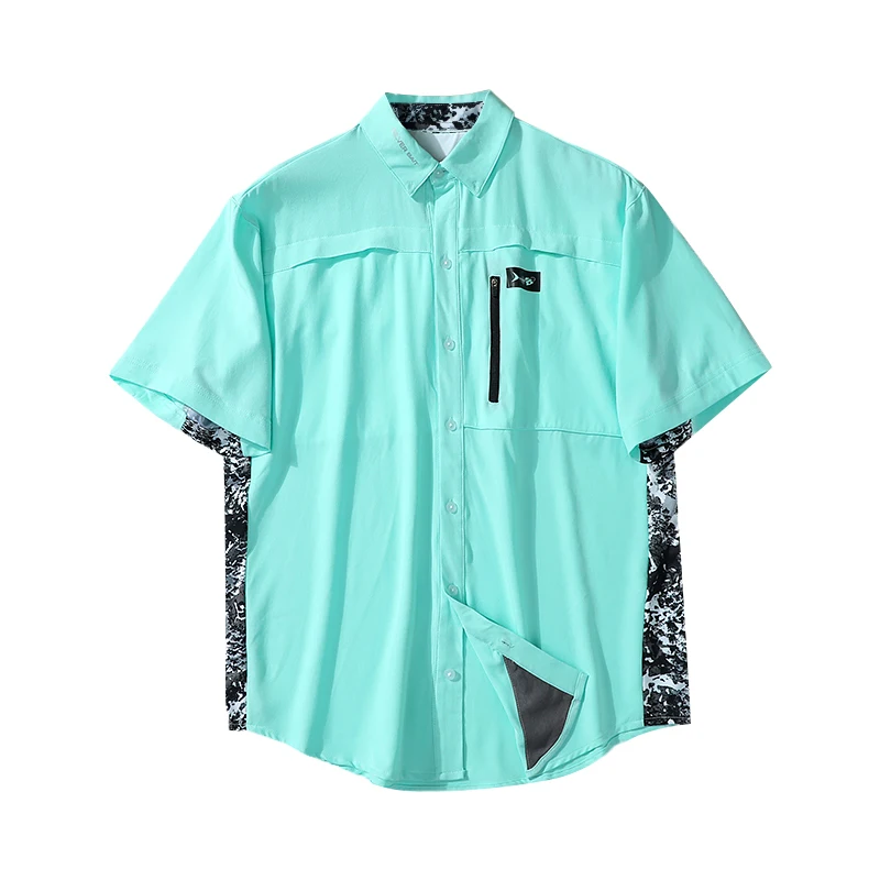 Fishing Shirts Men Short Sleeve Uv Protection Mens Outdoor Breathable Quick Dry Fishing Clothing Man Shirts Plus Size