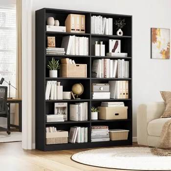 6-Tier Double Wide Bookshelf 1
