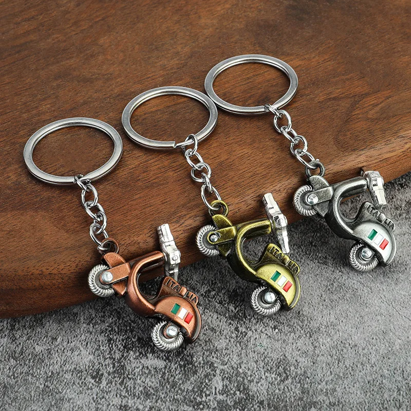 Mini scooter keychain vintage moped 3D metal detail