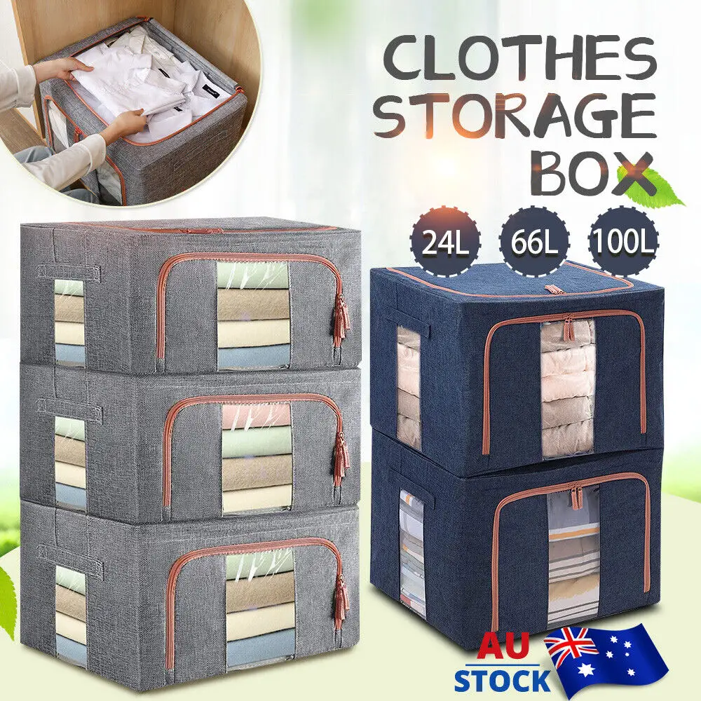 Foldable Leather Clothes Storage Organizer Large Capacity Quilt Blanket Toys Closet Organizer Wardrobe Organizer Boxes Supplies 3