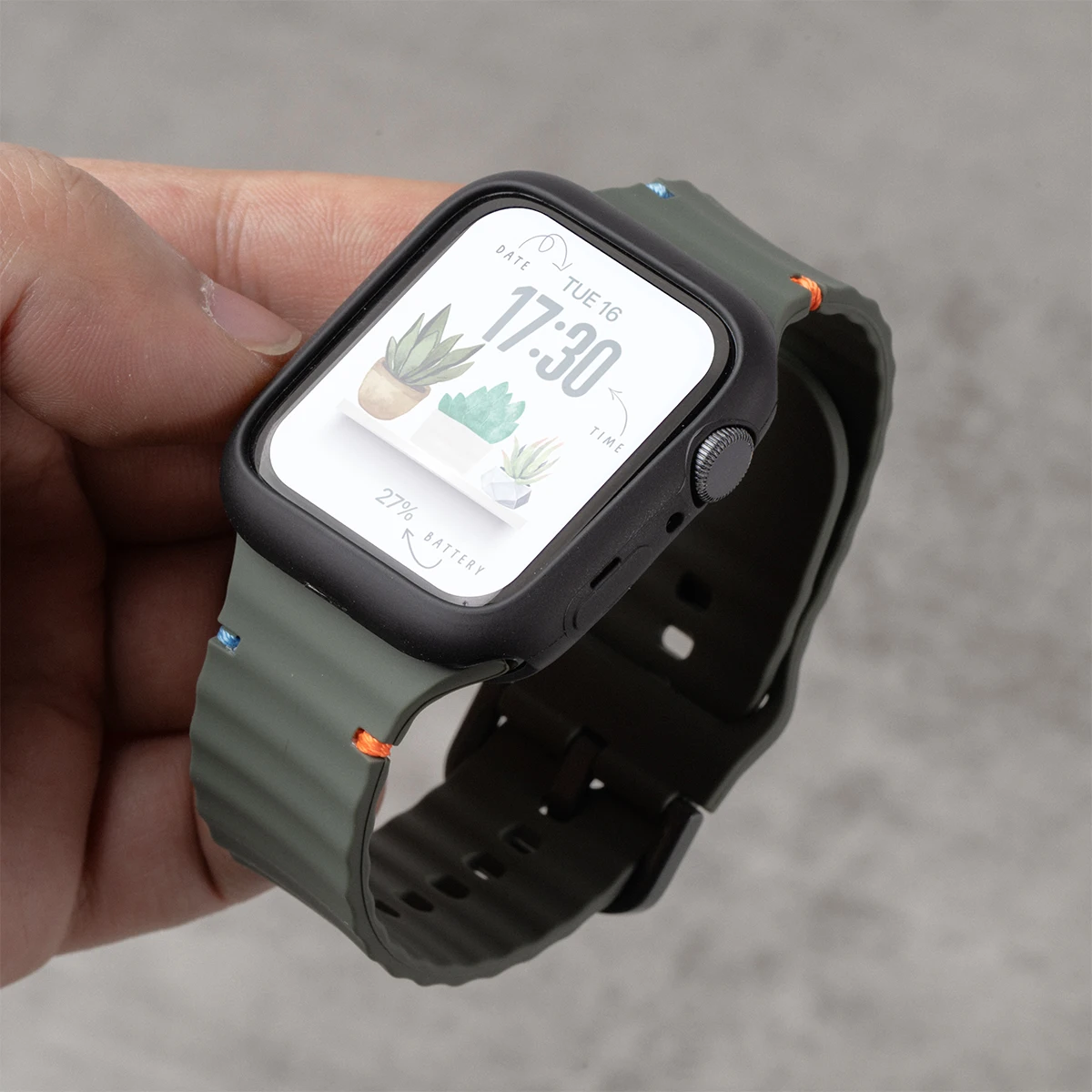 Wellenarmband+Hülle für Apple Watch Ultra 3/2 49mm 11 10 9 8 7 SE3 Weiches Sportarmband+Silikonhülle für iWatch 40 41 42 44 45 46mm – Detail 15