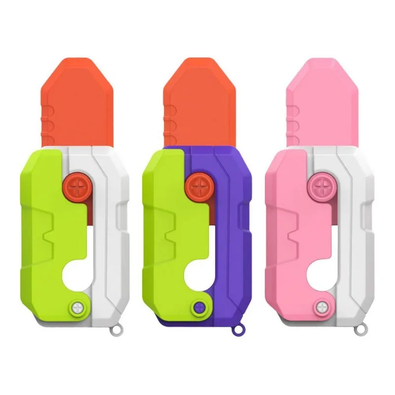 

3D Gravity Radish Knife Decompression Push Card Kids Small Toy Radish Comb Decompression Cartoon Children's Toy Gift Mini Model
