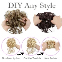 Chignon synthétique élégant bouclé en caoutchouc élastique, moelleux, facile à coiffer, adapté à un usage quotidien 4