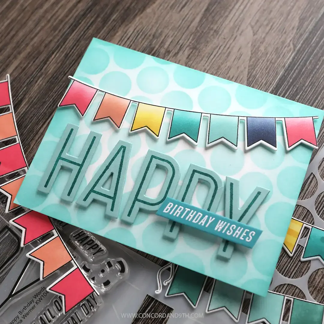 New Birthday Banner And Balloons Clear Stamps Metal Cutting Dies Stencil For DIY Scrapbook Decoration Embossing Template