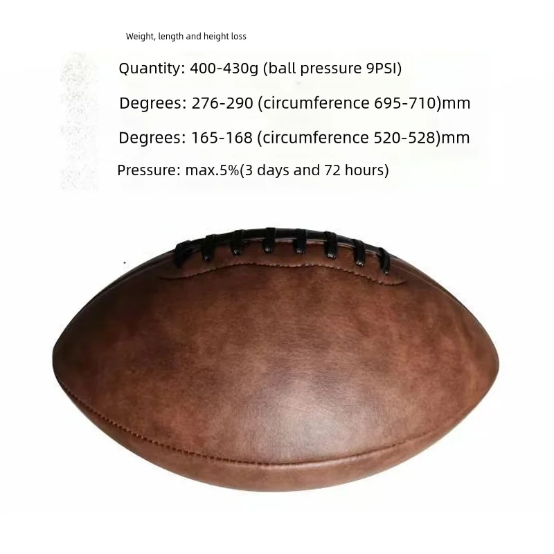 Size 9 Rugby Ball PU Comfortable Grip Vintage Design Durable Sports Football For Man Training Match