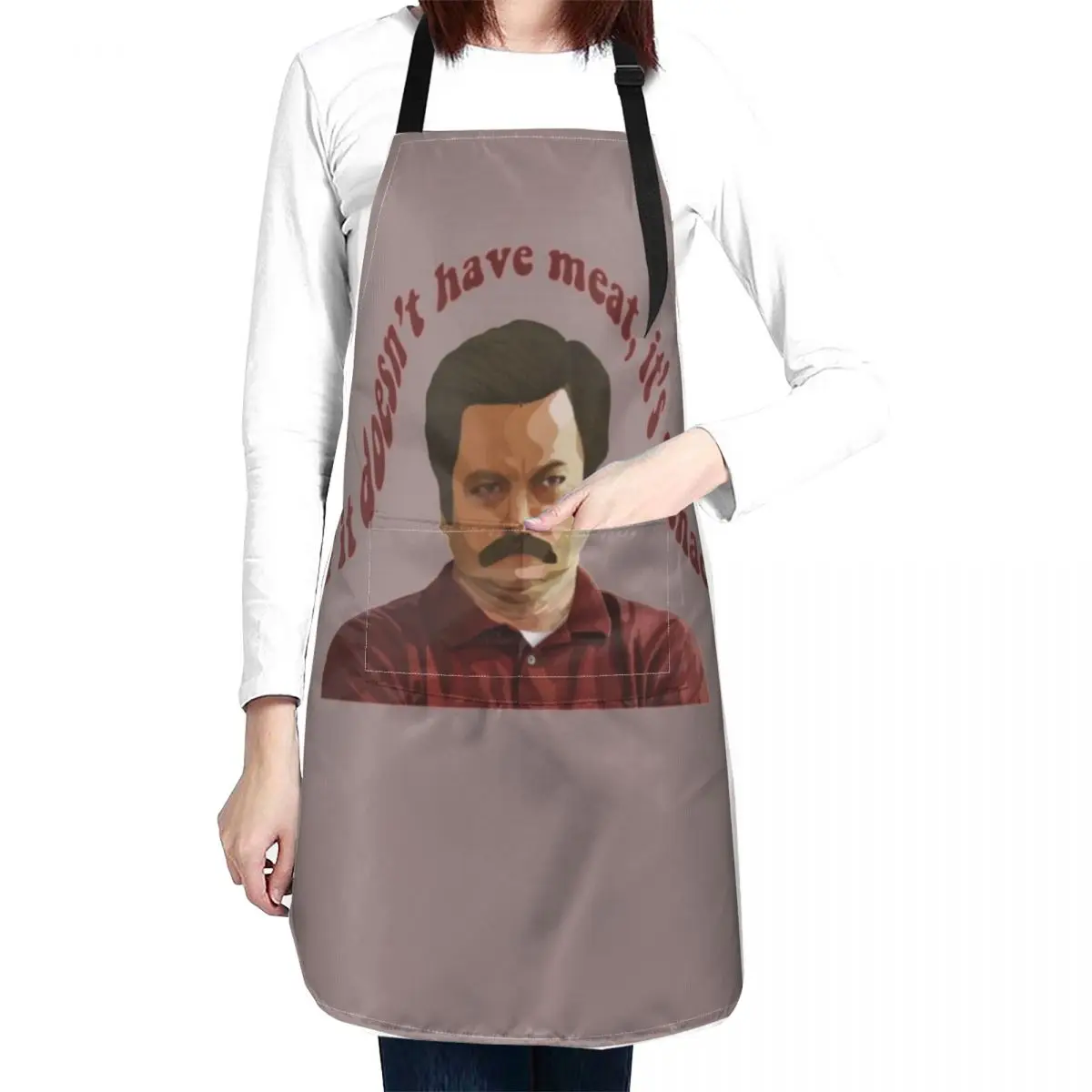 

Ron Swanson meat quote Apron women's kitchen aprons christmas kitchen cloths Customizable Apron