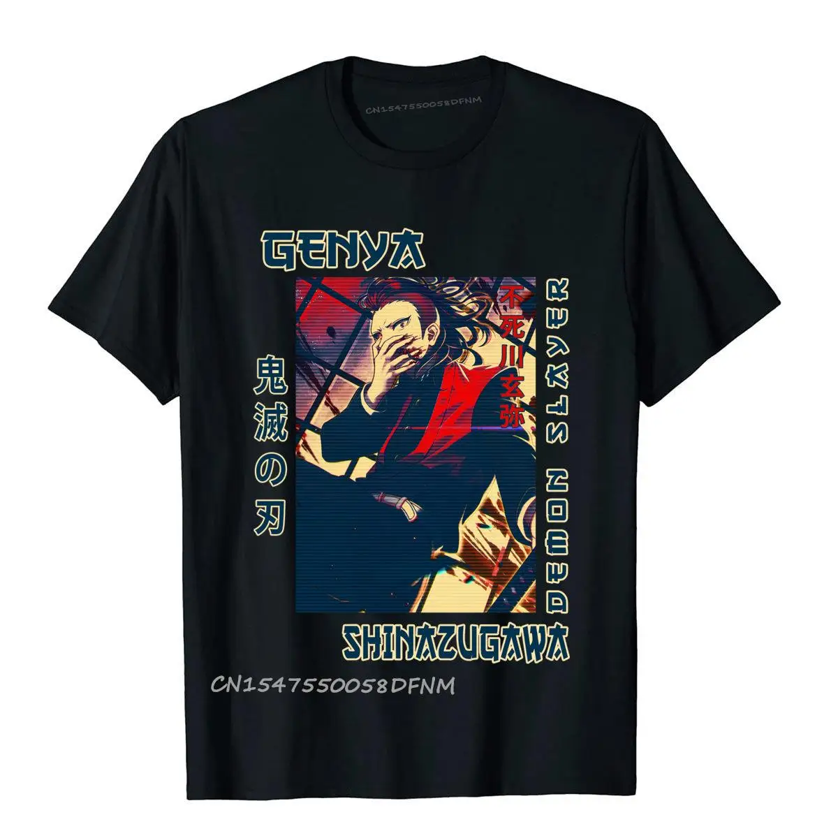 classic retro genya demon slayer Top T-shirts for Men Printing Tops T Shirt New Arrival Outdoor  Cotton e artblack