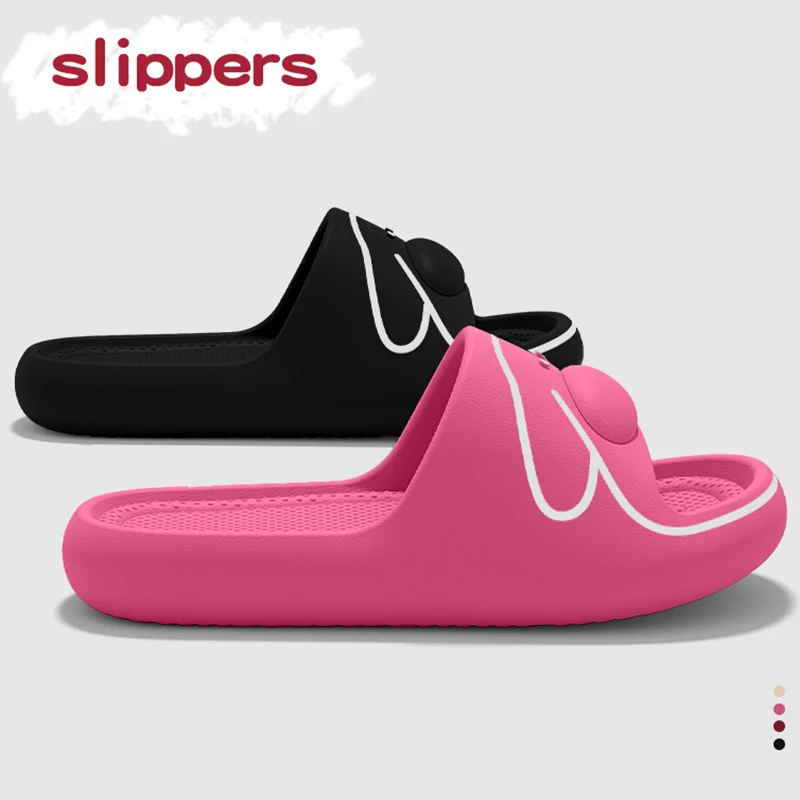 Lovely Soft Bottom Bear Slippers Women Comfortable Indoor Non Slip Platform Slippers Woman 2026 Outdoor Beach Flip Flops Female