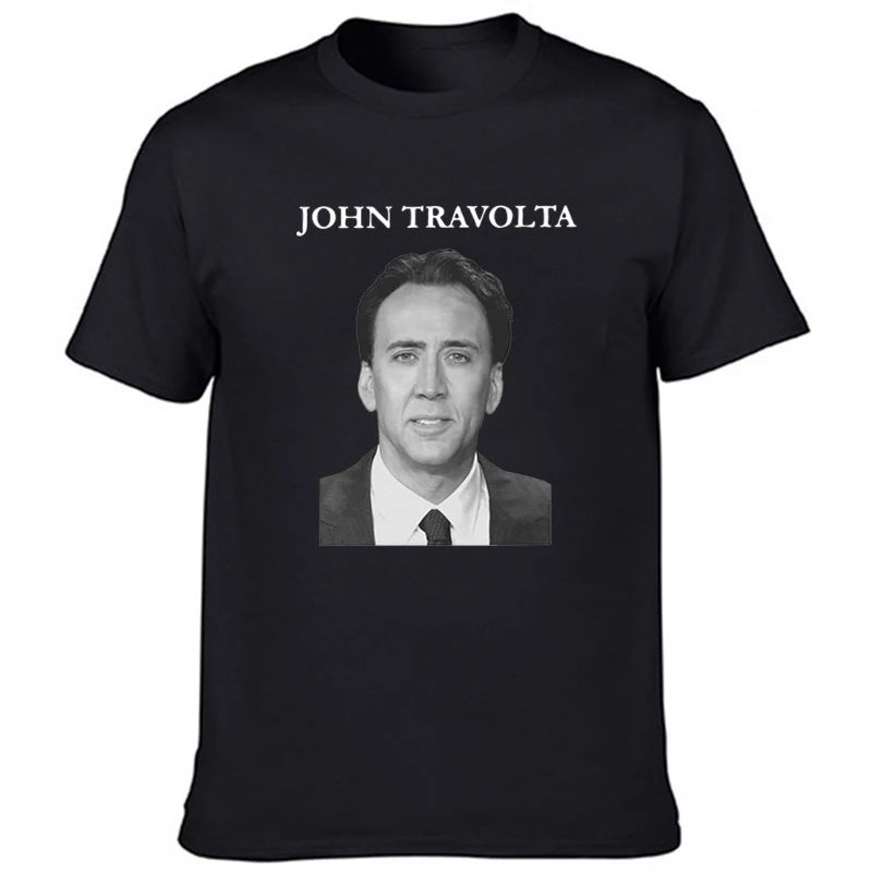 Nicolas Cage Face T-Shirt Graphic Tee Funny Shirt Für Herren Schwarz