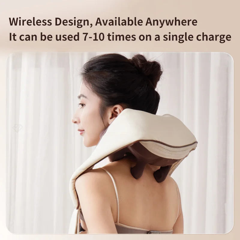 Electric Massage Shawl Neck Shoulder Anti-stress Relaxation Clip Cervical  Relieve Wireless Neck Massager For Pain Relief Care