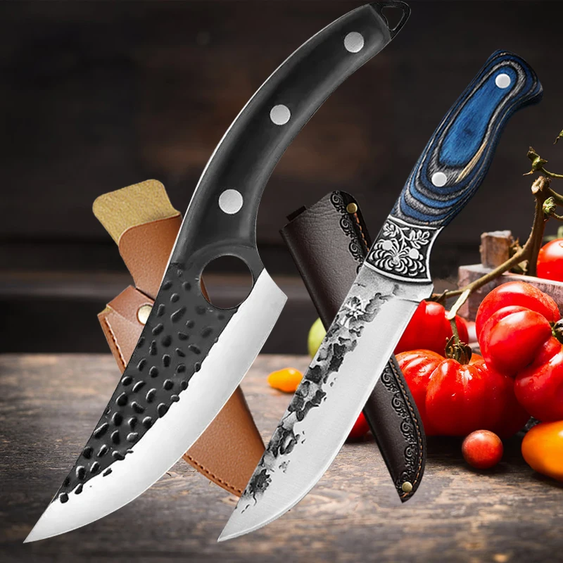 

Kitchen Slaughtering Deboning Knife Kitchen Fish Meat Cleaver Razor Sharp Butcher Chef's Knife Utility Peeling Paring Knife