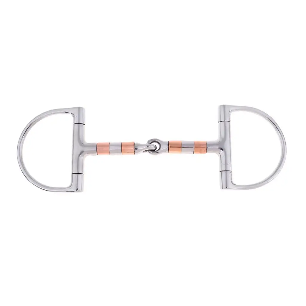 

Stainless Steel Equestrian 5 Mouth D-ring Snaffle Bit with Copper Rollers