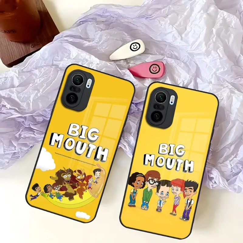 Custodia Per Telefono Cartoon Big Mouth Per Xiaomi 13 12 X Redmi Note 11 10 S Lite T Pro Poco M4 X3 Glass