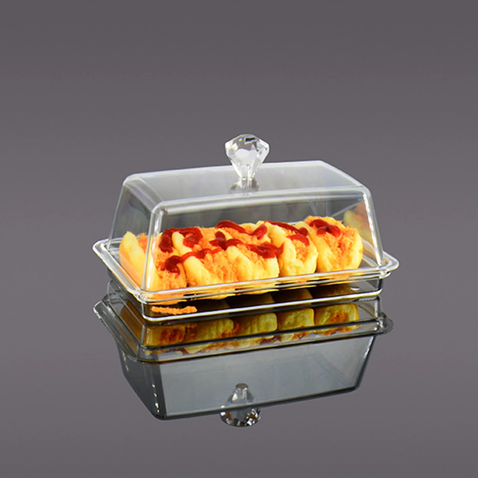 Stainless Steel Butter Storage Box Cake Bread Fruit Container Steak Salad Biscuit Serving Tray Restaurant Hotel Kitchen