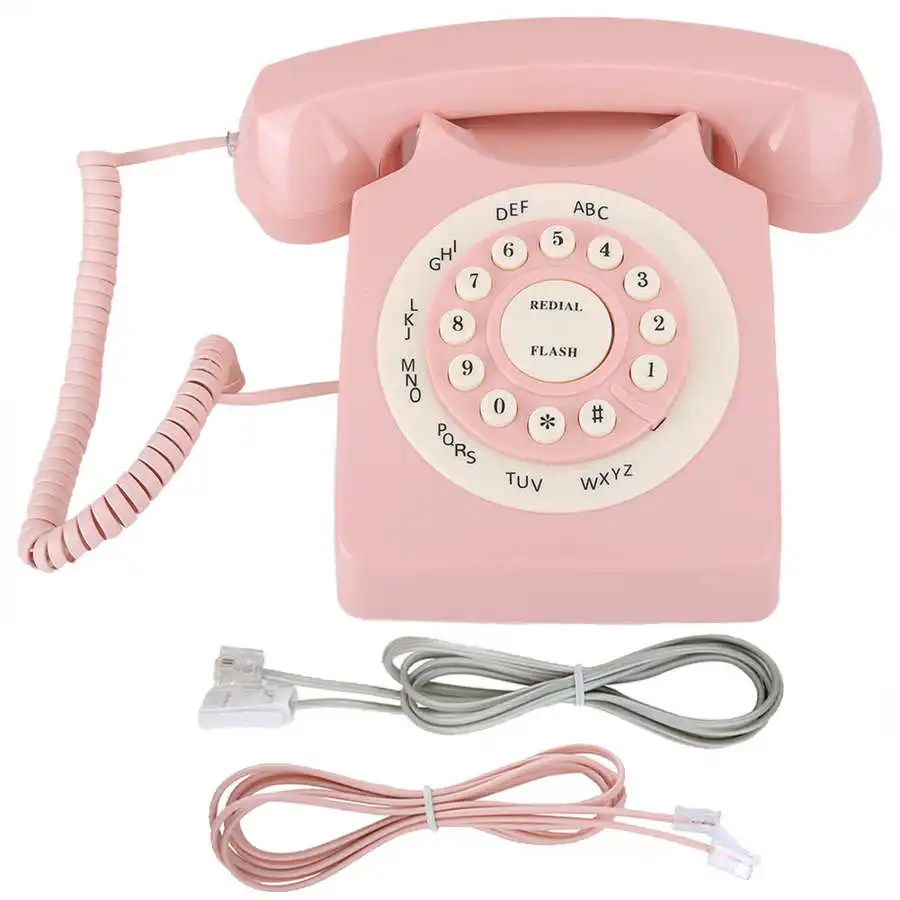 Vintage Telephone High Definition Call Quality Wired for Home Office Pink European telefono Landline Desk | Компьютеры и офис