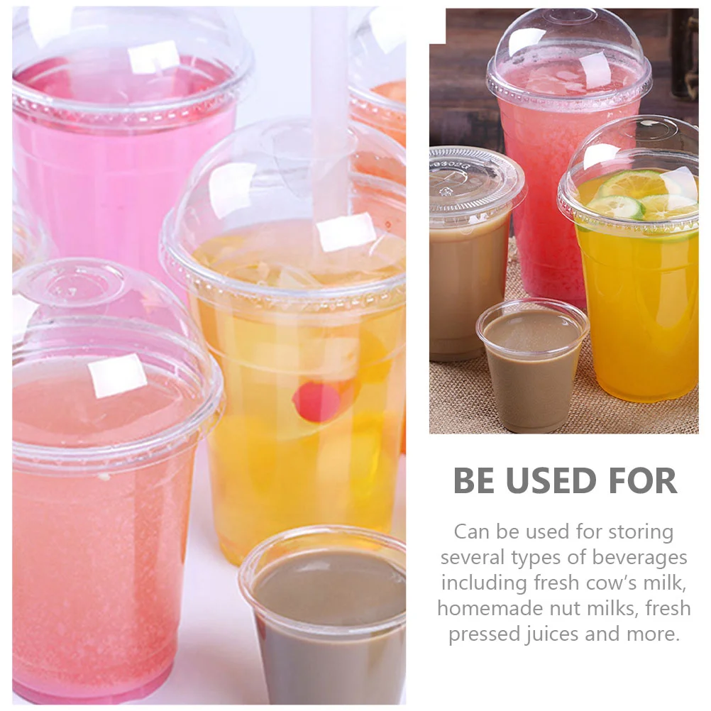 

40/50pcs 460/600ml Disposable Transparent Plastic Cups Milk Tea Juice Cold Drink Smoothie Beverage Cups With Lids