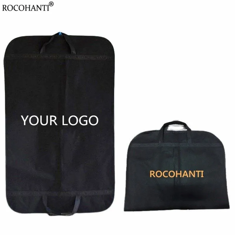 10x Custom Garment Hang Up Dress Clothing Zipper Dust Suit Cover Bag With Logo Non Woven Cloth