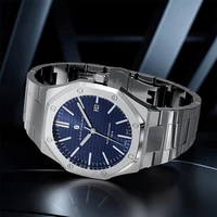SAPPHERO montre pour hommes, bracelet en acier inoxydable, conception résistante à l'eau, calendrier automatique, cadeaux de fête, horloge boîte cadeau exquise 3