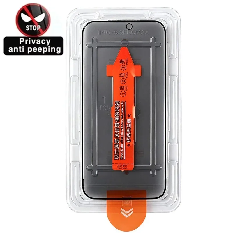 Premium Privacy Tempered Glass Screen Protector with Easy Installation Kit and Dust-Free Anti-Spy Features