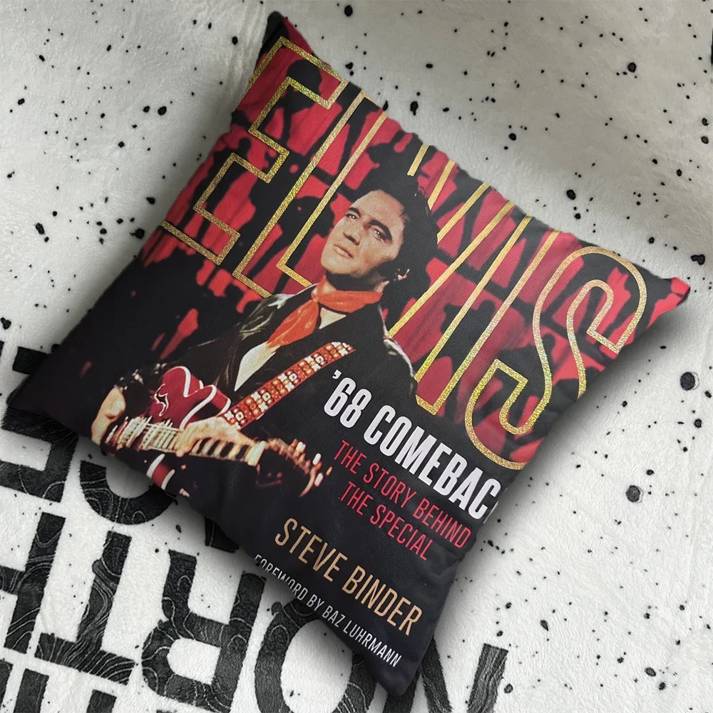 Decorative Pillowcase E-Elvis P-Presley Cushion Cover Double Sides Rockstar Pillow Case 40x40 45x45 Gift Pillow Cover Sofa
