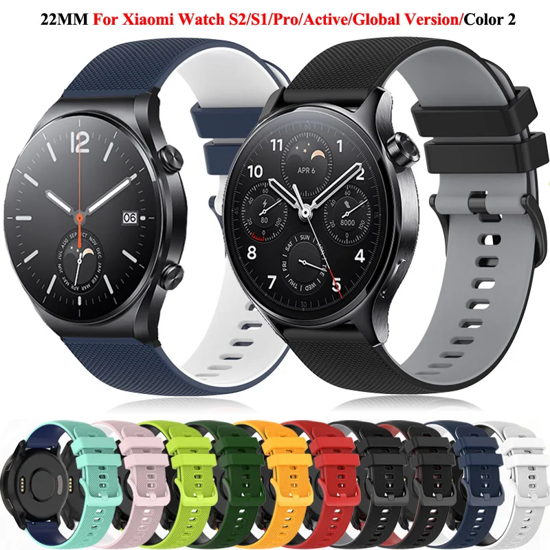 

22mm Silicone Strap Watchband For Xiaomi Mi Watch S1 Pro/S1 Active Color 2 /Mi Watch S2 46mm 42mm Wristband Belt Bracelet correa