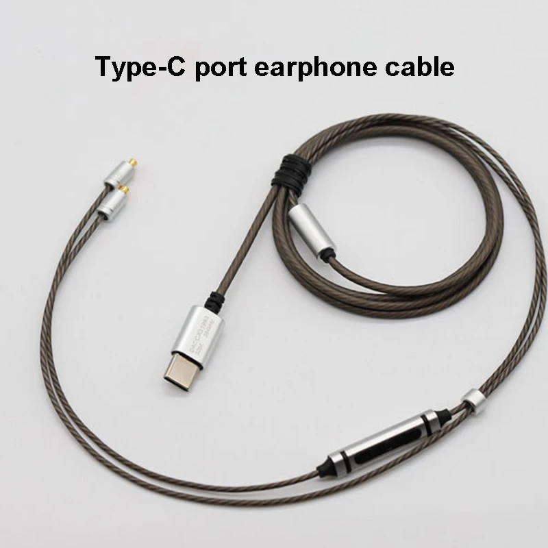 USBC to MMCX Wired Earphone Upgrade Cable Super Bass Headphones Decoding chip 5686 for Samsung Xiaomi TYPEC Headphones