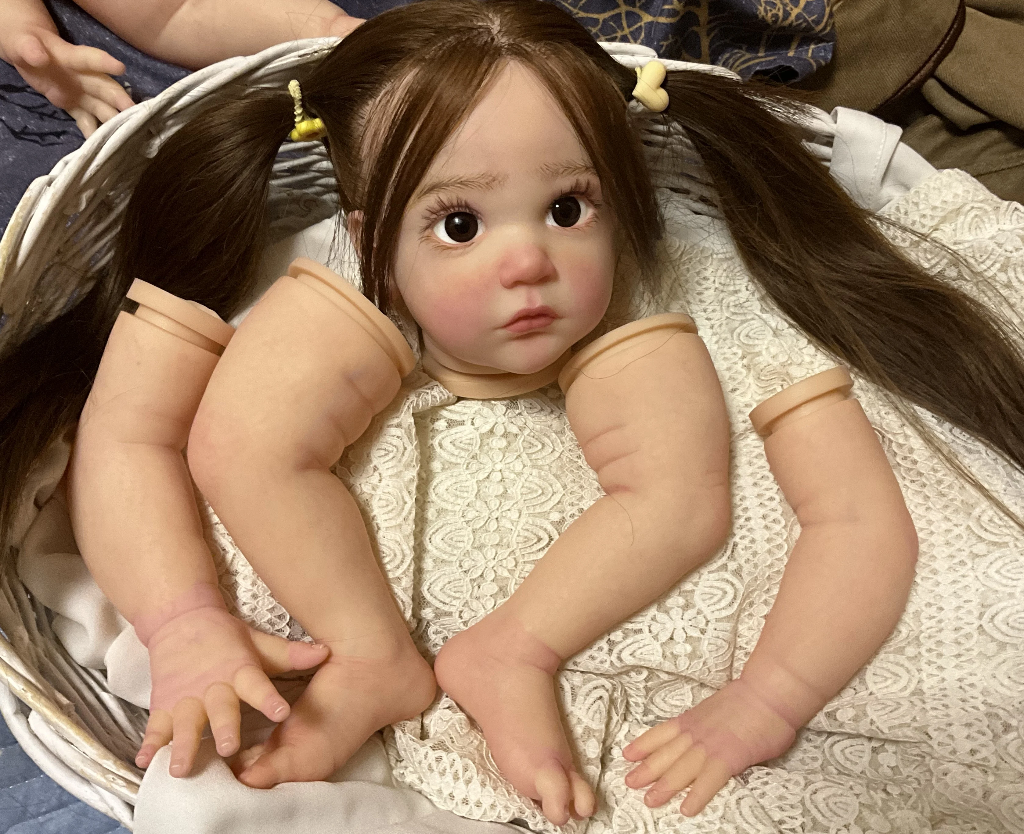 

FBBD 24inch Reborn Baby Mattia With Hand-Rooted Hair Girl Version Made By Artist ShanShan Painted Kit DIY Part Real Photos